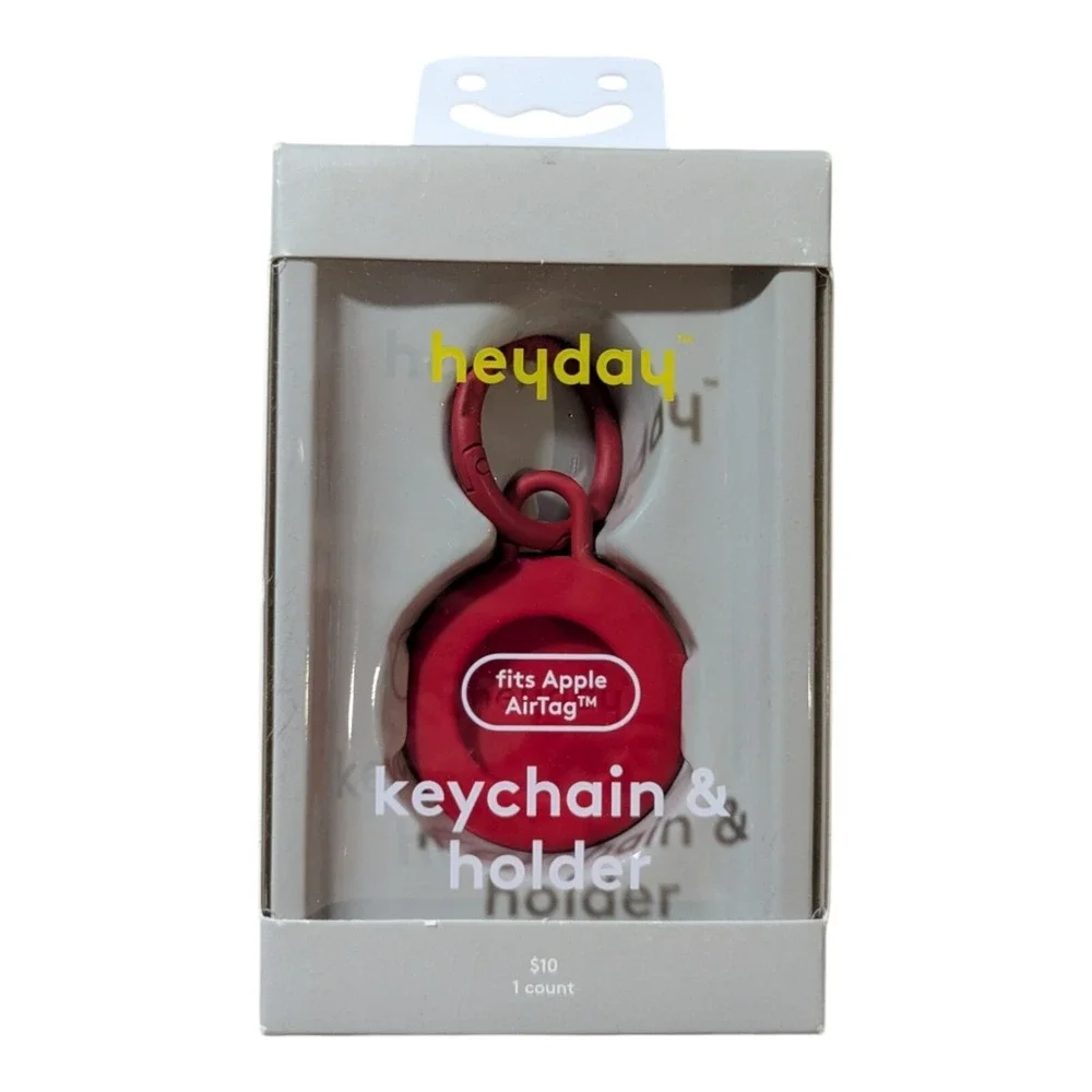 F9. Heyday AirTag Silicone Keychain - heyday Red‎